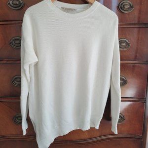 Athleta | white pima cotton pullover sweater, size small